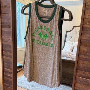 Chaser Gray Tank with Green Pickleball Club Design